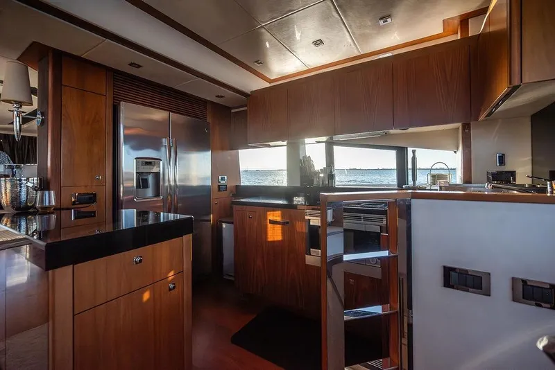 Slide: The Image of Luxurious kitchen interior of 2012 Sunseeker Manhattan 73 yacht with ocean view. - 44