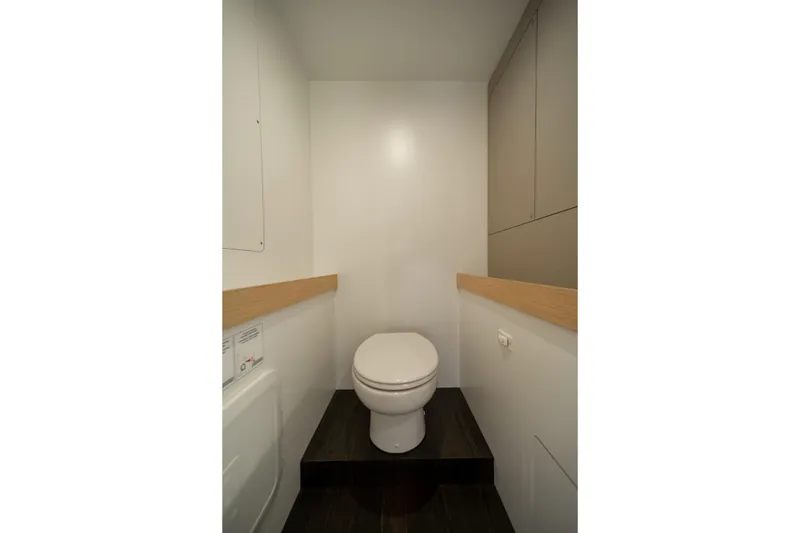 Slide: The Image of Modern bathroom in 2025 Fountaine Pajot FP41 Catamaran with sleek design. - 38