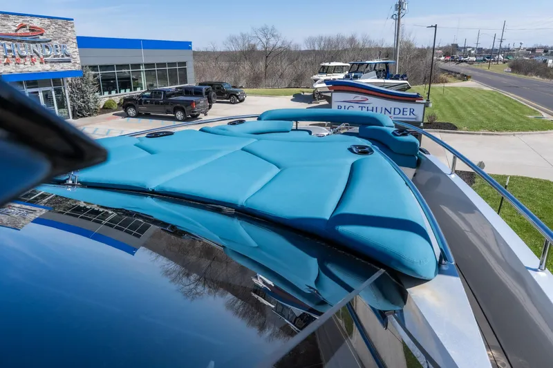 Slide: The Image of 2026 Dutch American DA 53 yacht with blue seating at Big Thunder Marine dealership. - 18