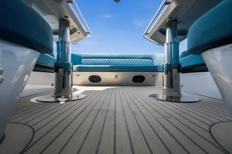 Slide: The Image of Luxurious interior of 2026 Dutch American DA 53 boat with sleek seating and polished metal accents. - 31