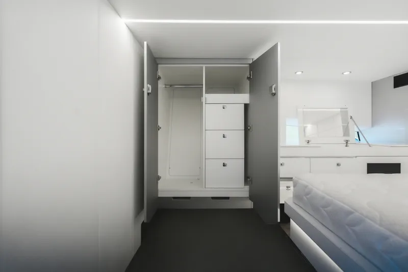 Slide: The Image of Modern interior of Dutch American DA 53, 2026 model, featuring sleek storage and minimalist design. - 50