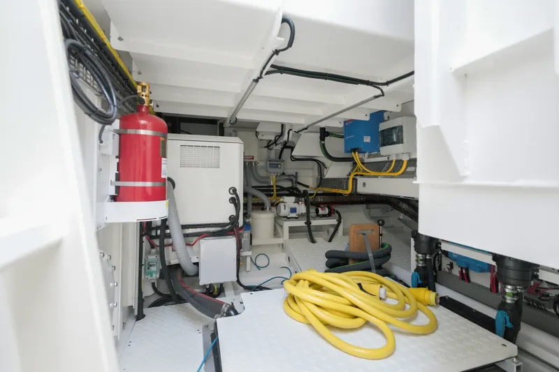 Slide: The Image of Engine room of 2026 Dutch American DA 53 yacht with equipment and cables. - 65