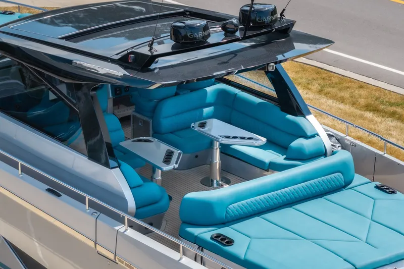 Slide: The Image of Luxurious 2026 Dutch American DA 53 yacht with sleek design and modern seating. - 6