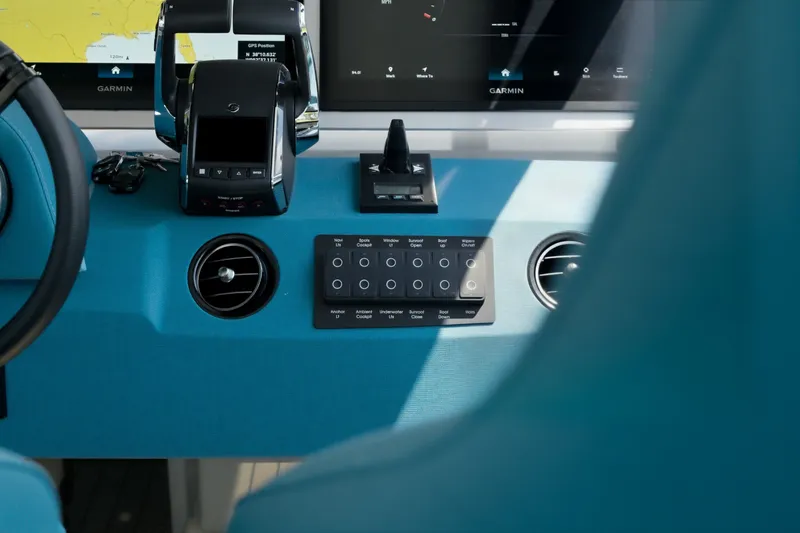 Slide: The Image of Control panel of 2026 Dutch American DA 53 boat with Garmin navigation system. - 35