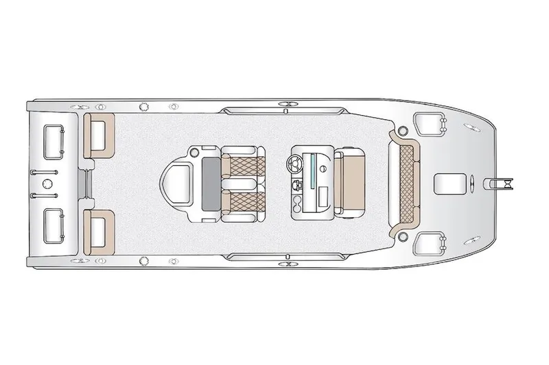 Slide: The Image of Manufacturer Provided Image: Top view layout of 2020 Twin Vee 260 CC SE boat with seating and console. - 7
