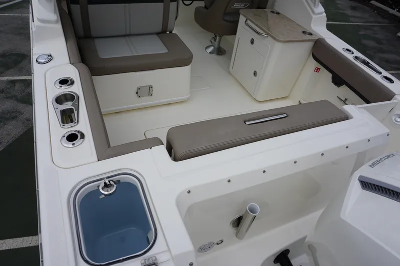 Slide: The Image of Manufacturer Provided Image: Top view schematic of 2026 Boston Whaler 240 Vantage boat layout. - 38