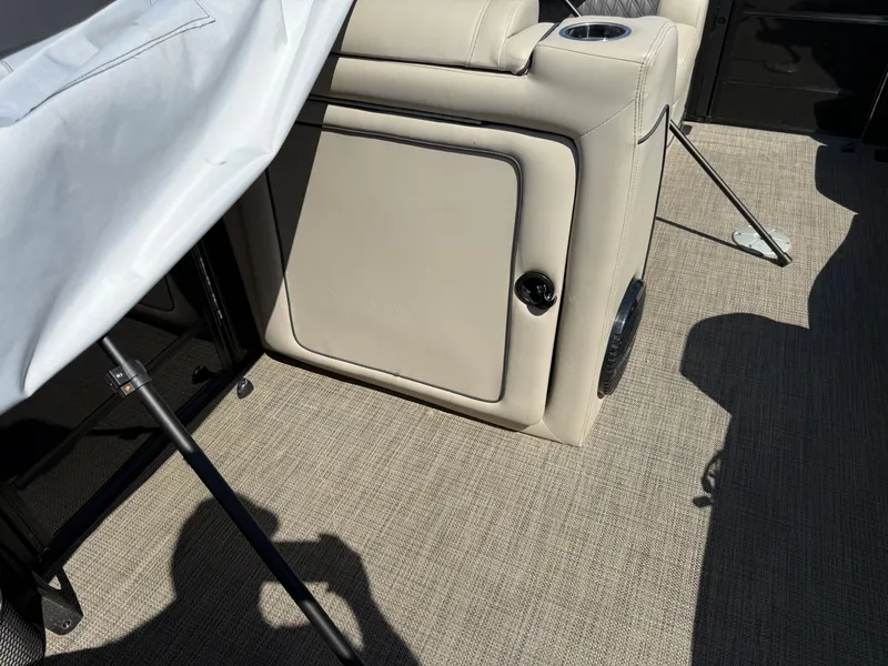 Slide: The Image of Interior of a 2019 Barletta Lusso 23UC with beige upholstery. - 5