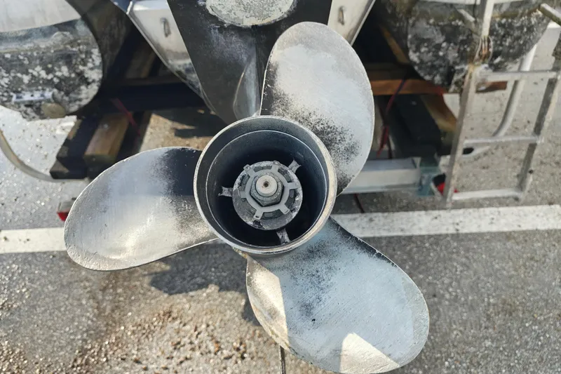 Slide: The Image of Close-up of a boat propeller on a 2020 Cypress Cay Seabreeze 232. - 37