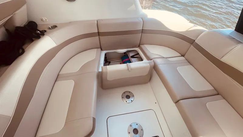 Slide: The Image of Interior of 2016 Formula 37 Performance Cruiser with beige upholstery. - 27