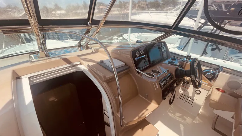 Slide: The Image of Interior of a 2016 Formula 37 Performance Cruiser with modern helm console. - 32