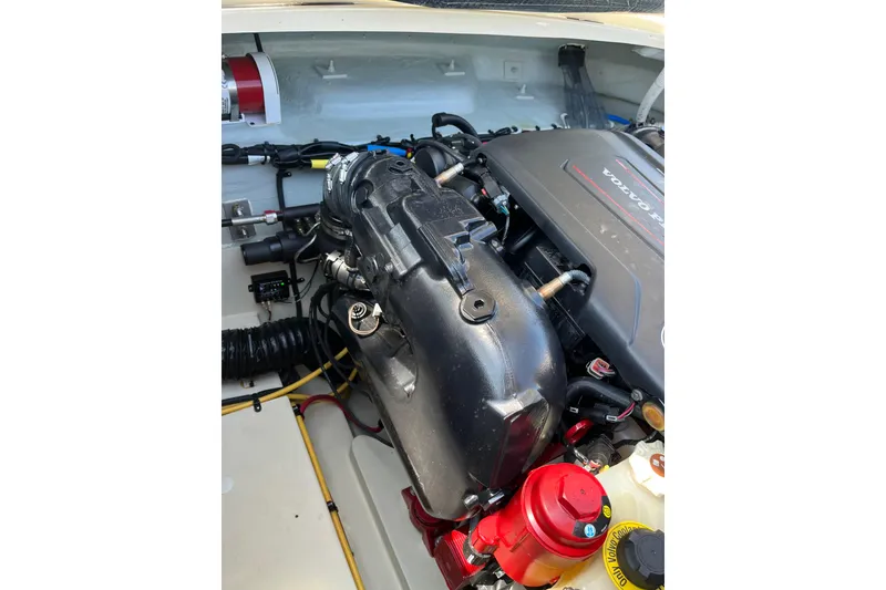 Slide: The Image of Engine compartment of 2018 Chris-Craft Launch 23 with Volvo Penta engine. - 25