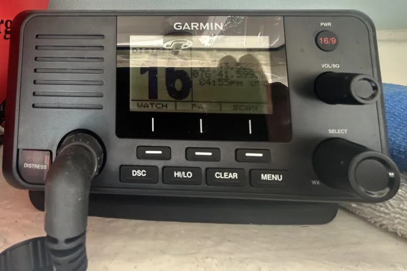 Slide: The Image of Garmin marine radio on 2021 Grady-White Gulfstream 232 boat dashboard. - 40