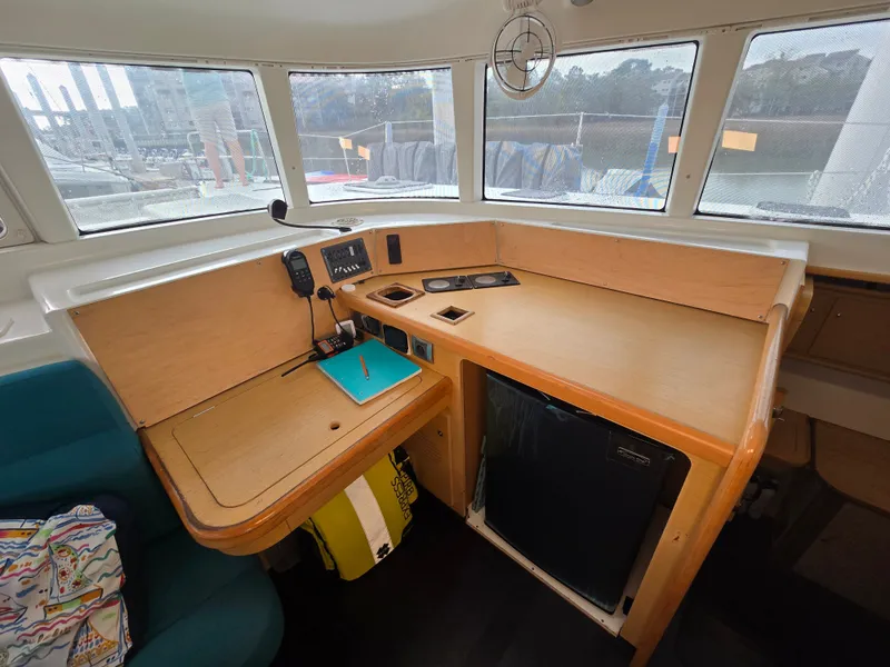 Slide: The Image of Interior of a 2007 Lagoon 440 yacht with navigation area. - 12