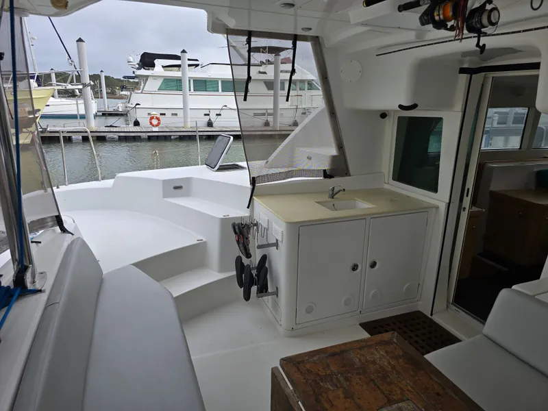Slide: The Image of Interior of a 2007 Lagoon 440 yacht docked at marina. - 8