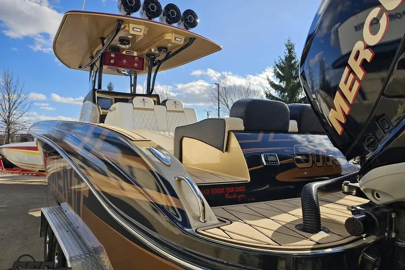 Slide: The Image of Luxury 2017 Statement 380 Open boat with sleek design and powerful Mercury engine. - 18