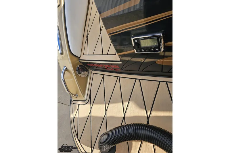 Slide: The Image of 2017 Statement 380 Open boat deck with Fusion stereo system and sleek design. - 19