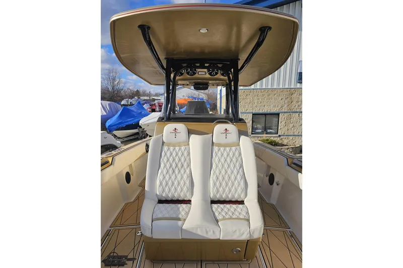 Slide: The Image of 2017 Statement 380 Open boat interior with luxurious seating and modern design. - 63