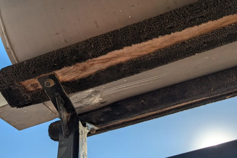 Slide: The Image of Underside view of a 2014 Sun Tracker Party Barge 22 XP3 pontoon boat. - 48