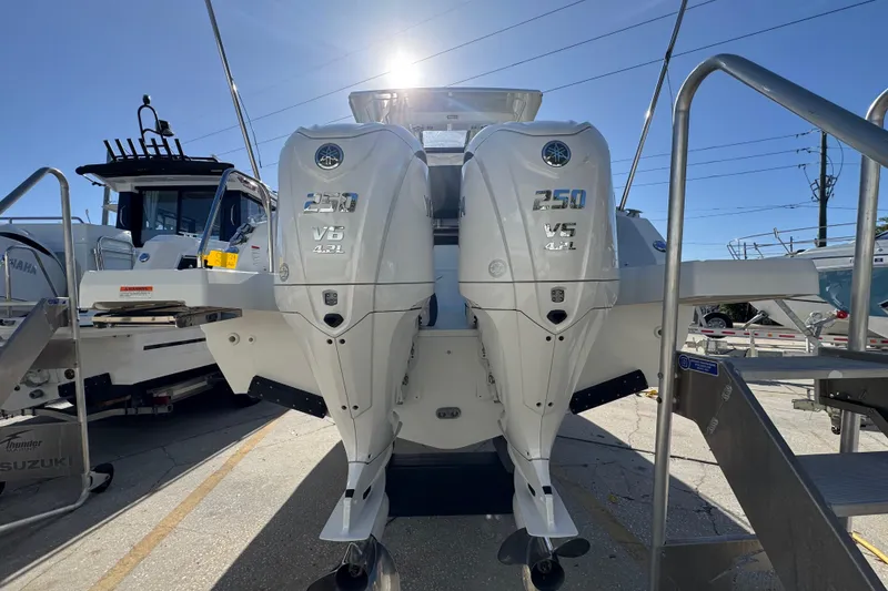 Slide: The Image of Twin Yamaha F250 outboards on Jeanneau Leader 9.0 WA - 2