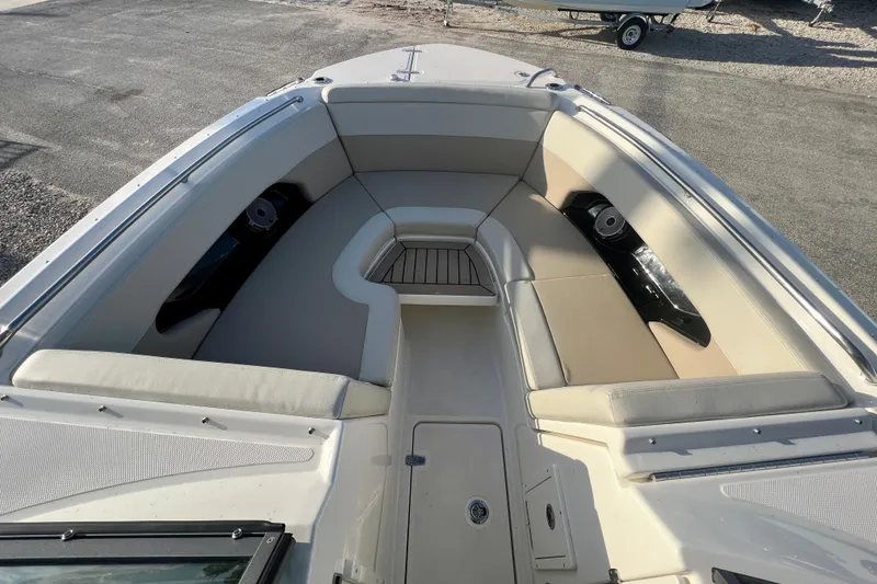 Slide: The Image of Interior of 2025 Boston Whaler 240 Vantage with seating area. - 24
