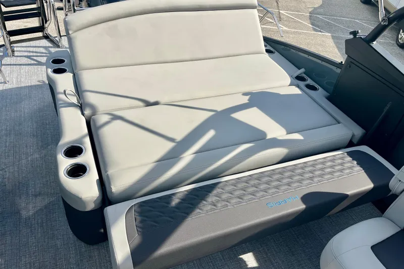 Slide: The Image of Interior of 2026 Harris Sunliner 230 Sport with comfortable seating. - 25