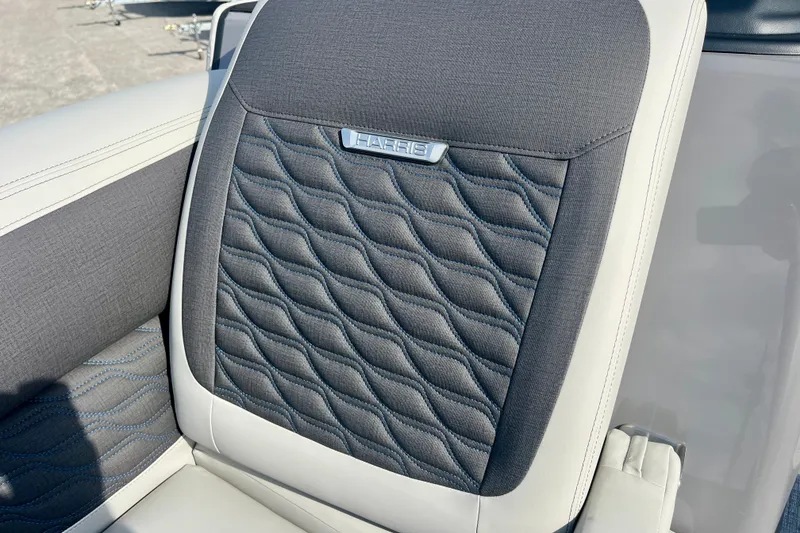 Slide: The Image of Harris Sunliner 230 Sport 2026 seat upholstery with quilted design. - 29