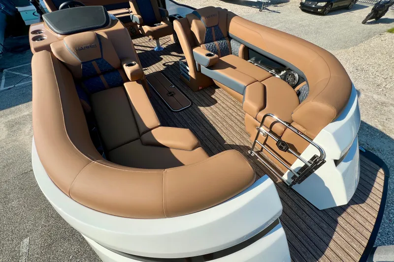 Slide: The Image of Interior of Harris Grand Mariner 230 pontoon boat, model year 2026. - 13