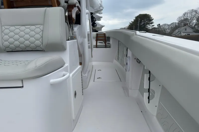 Slide: The Image of Luxurious interior of 2026 Jupiter 30 boat with sleek seating and modern design. - 29