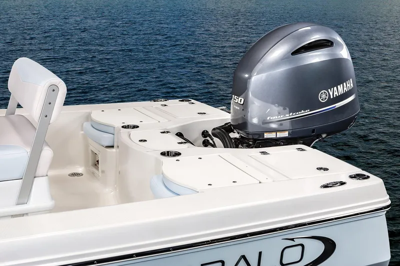 Slide: The Image of Manufacturer Provided Image: 2020 Robalo 206 Cayman boat with Yamaha 150 outboard motor on water. - 11