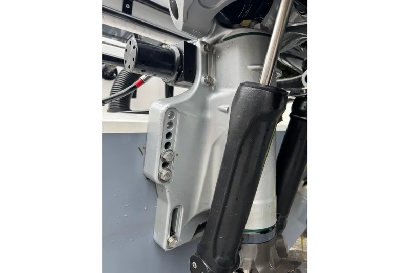 Slide: The Image of Close-up of 2023 Fountain 38 CC Tournament Edition boat engine components. - 9