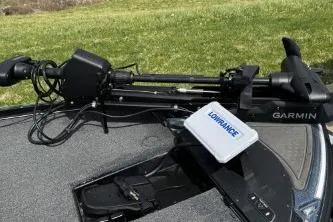 Slide: The Image of 2023 Nitro Z21 XL boat with Garmin and Lowrance equipment on deck. - 3