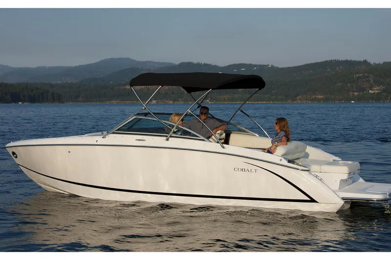 Slide: The Image of Interior of a 2019 Cobalt R5 boat, featuring sleek seating and modern design. - 5