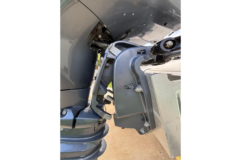 Slide: The Image of Close-up of a 2020 Sea Born FX22 Bay boat engine mount detail. - 29