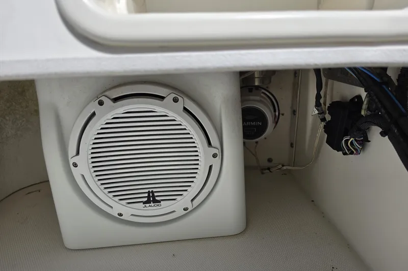 Slide: The Image of 2012 Boston Whaler 15 Super Sport with JL Audio speaker and Garmin equipment. - 6