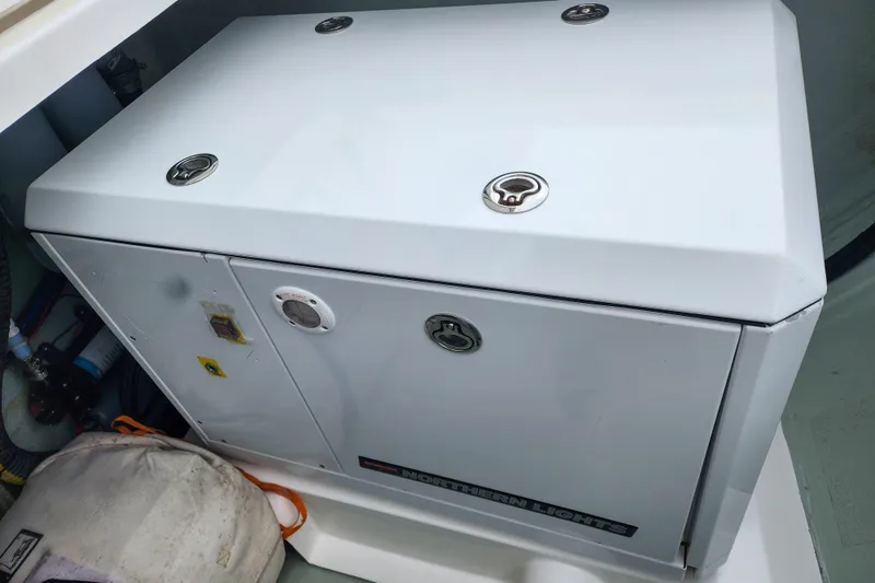 Slide: The Image of Northern Lights generator in a 2020 Leopard 45 yacht engine compartment. - 108