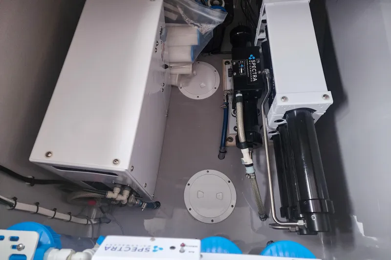 Slide: The Image of Engine compartment of a 2020 Leopard 45 yacht with Spectra watermaker system. - 116