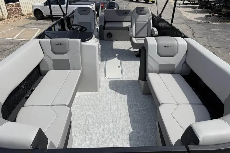 Slide: The Image of Modern Alera 22L boat interior, 2026 model, featuring spacious seating and sleek design. - 15