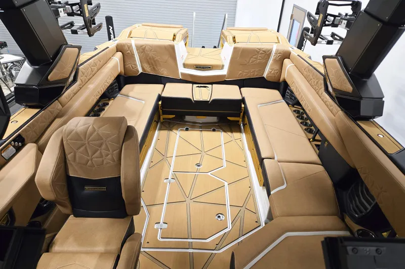 Slide: The Image of Luxurious interior of 2026 Nautique Super Air Nautique G25 Paragon boat. - 8