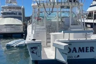 Slide: The Image of 2004 Luhrs 38 Open yacht docked in San Diego marina. - 17