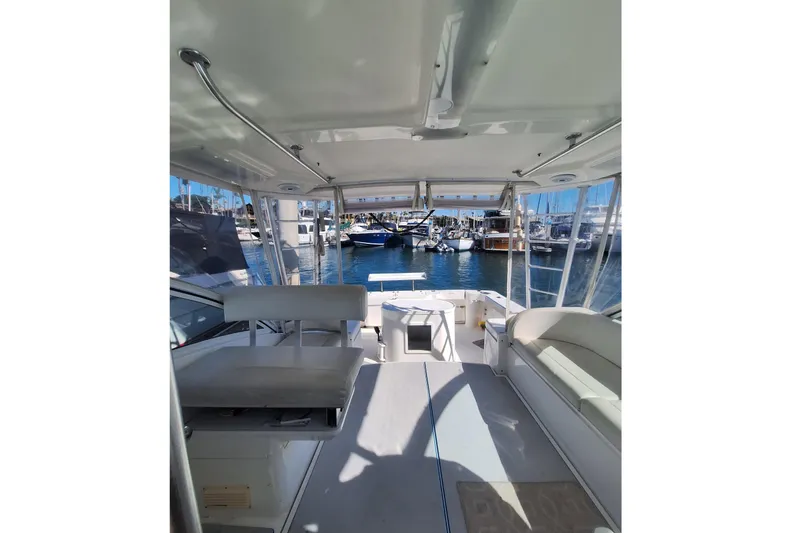 Slide: The Image of Interior view of a 2004 Luhrs 38 Open yacht in harbor. - 27