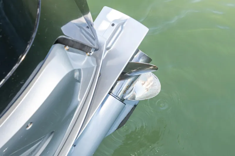 Slide: The Image of 2024 Barletta L23U boat propeller in water, showcasing sleek design and engineering. - 38