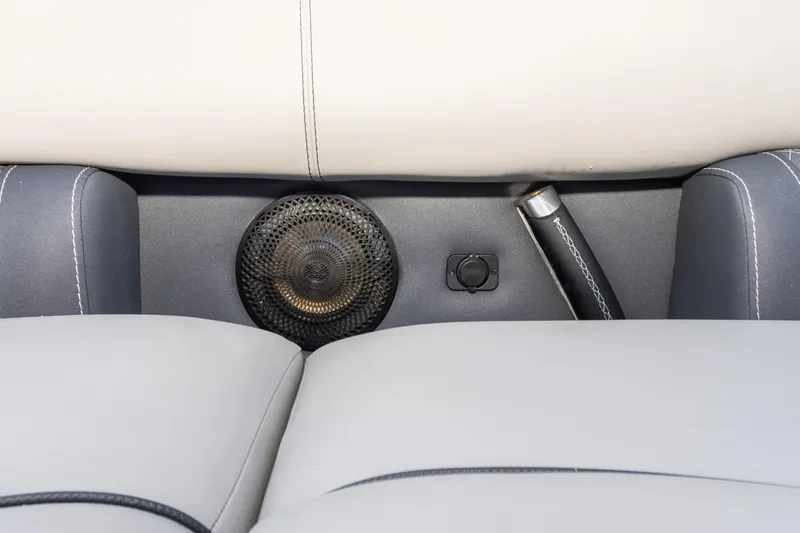 Slide: The Image of 2024 Barletta L23U boat interior with speaker and control panel. - 47