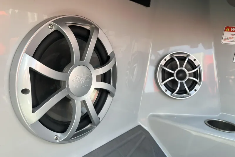 Slide: The Image of Speakers on a 2020 ATX Surf Boats 24 Type-S, showcasing sleek design and audio features. - 17