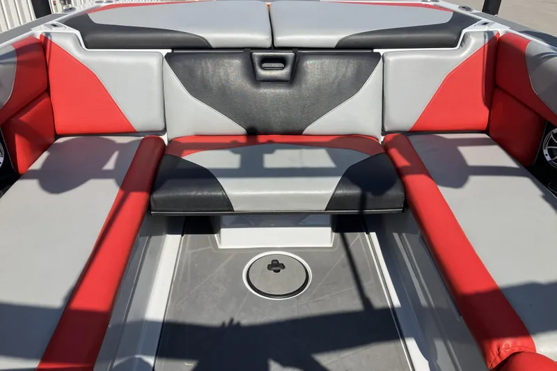 Slide: The Image of Red and gray seating area of 2020 ATX Surf Boats 24 Type-S. - 18