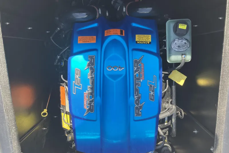 Slide: The Image of Blue Raptor 6.2L Indmar engine in 2020 ATX Surf Boats 24 Type-S. - 19