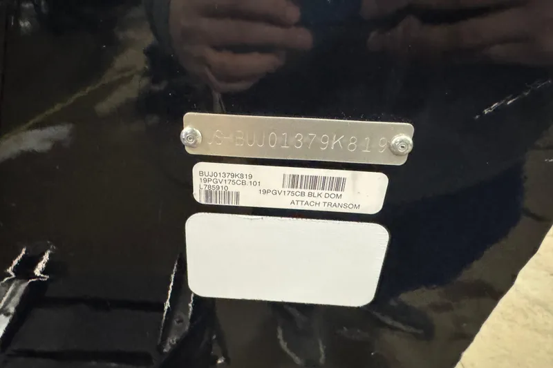 Slide: The Image of 2019 Tracker Pro Guide V-175 Combo boat identification plate with serial numbers. - 5