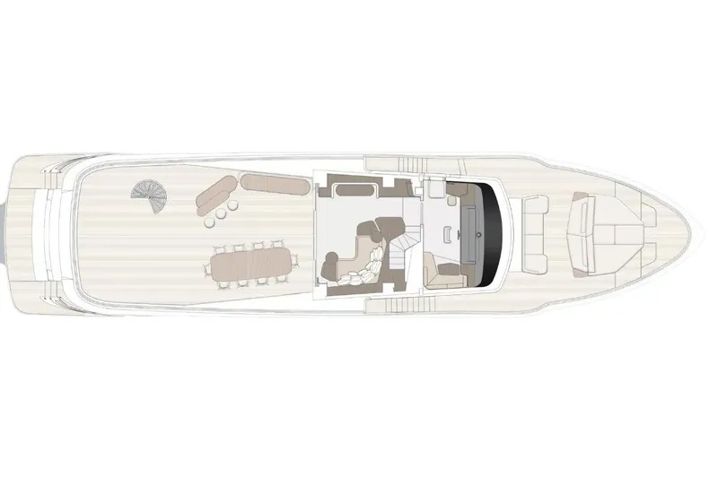 Slide: The Image of Manufacturer Provided Image: Deck layout of 2025 Azimut Magellano 30M yacht, featuring seating and dining areas. - 98
