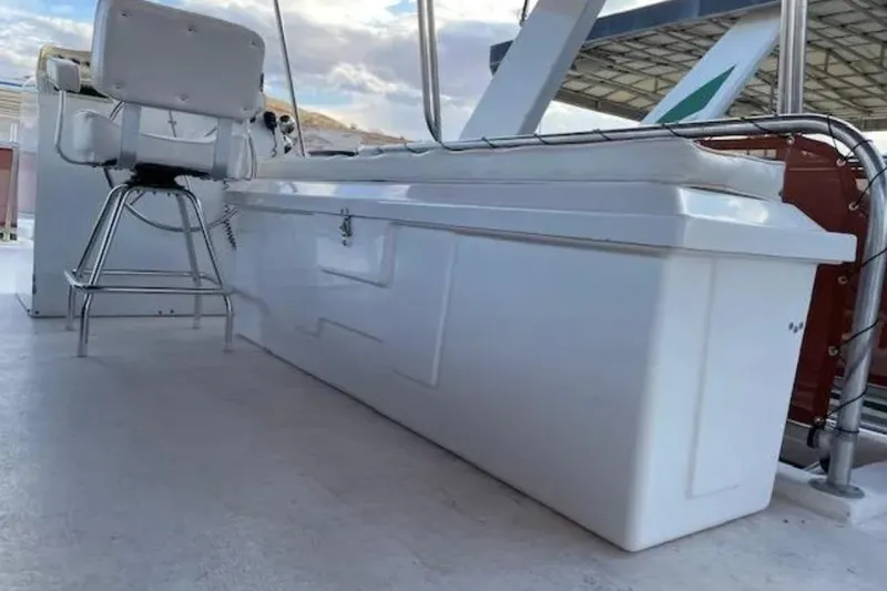 Slide: The Image of Boat deck with white seating and storage, American Waterways Sundancer Trip, 2007. - 17