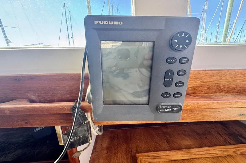 Slide: The Image of Furuno marine radar on a 1946 Phillip Rhodes 42 sailboat, with wooden interior. - 41