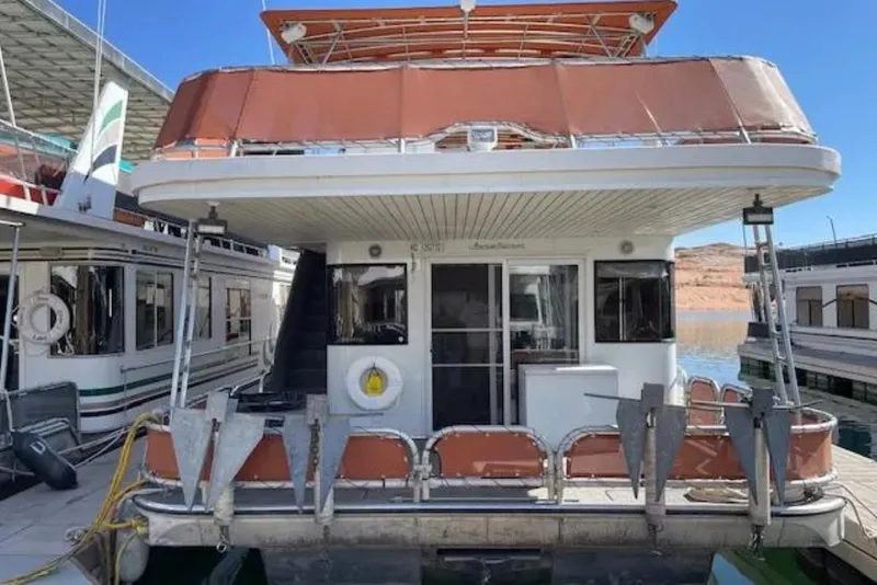 Slide: The Image of Houseboat docked at marina, American Waterways Sundancer Trip #15, 2007 model. - 3